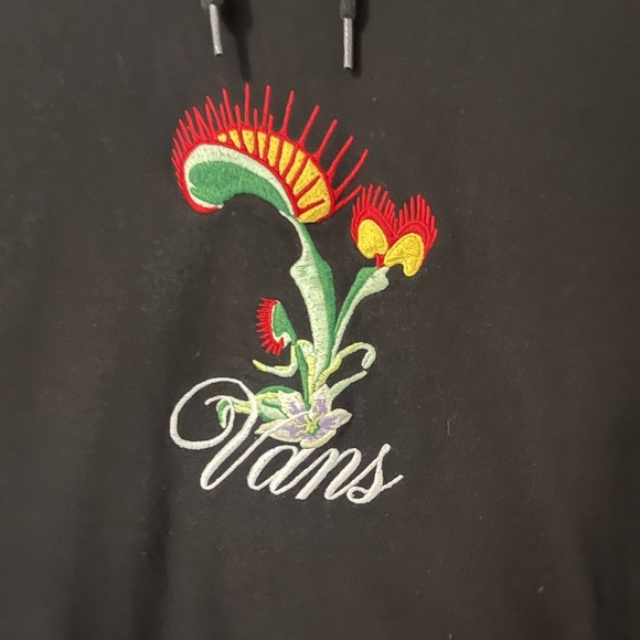 VANS off the wall Venus Fly Trap Black Hoodie Sweatshirt Men's Size Medium - Picture 3 of 5